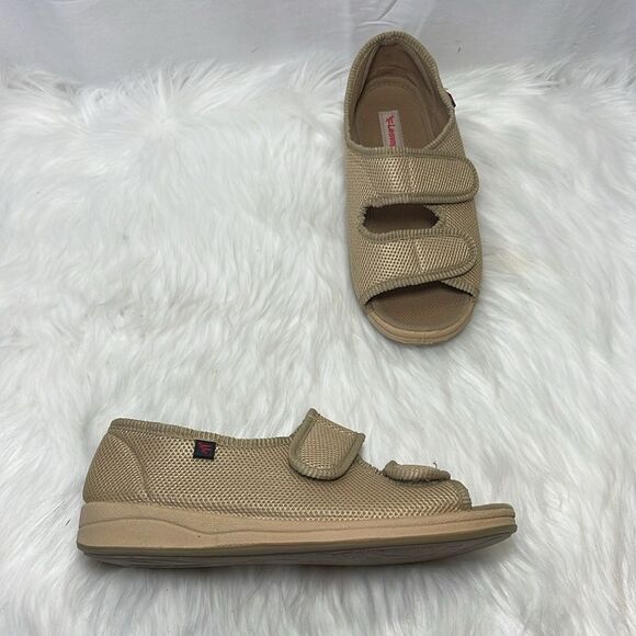 W Lesvago Beige Adjustable Diabetic/Edema/Arthritis Sz 8 - Picture 2 of 8